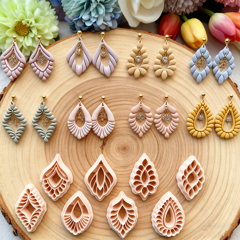 Diamond Stud Earrings - Wykrojniki do modeliny w kształcie łezki