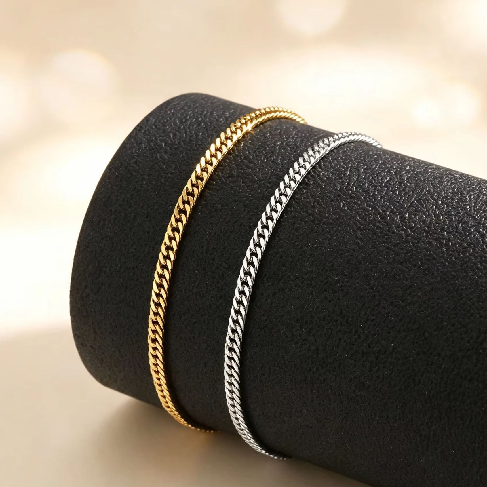 Jc Jewelry & Watches Photos - Cienka kubańska bransoletka na kostkę dla