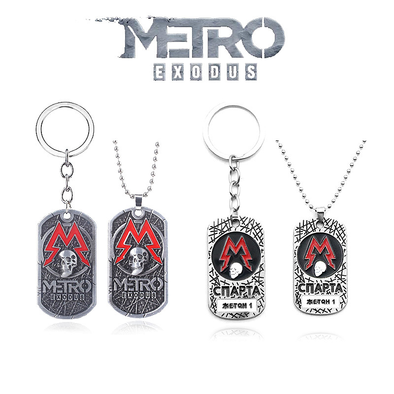 Mens Dog Tag Necklace - Gra Metro Exodus 2033 brelok kreatywność