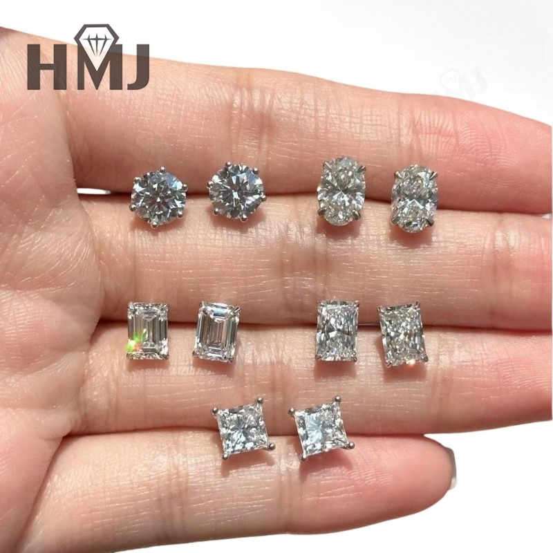 Diamond Stud Earrings - Hurtownia kolczyków sztyftów z moissanitem, diamentami,