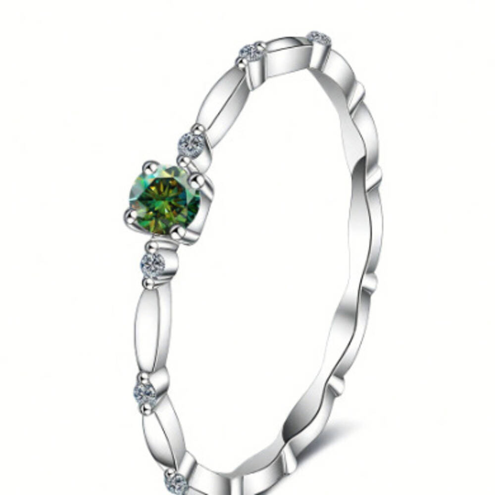 Minimalist Ring Stackable - Pierścionek ze srebra próby 925, bambusowy,