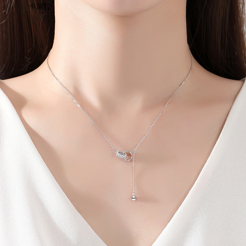 Crystal Choker Necklace - Naszyjnik z podwójnym krętem z moissanitem