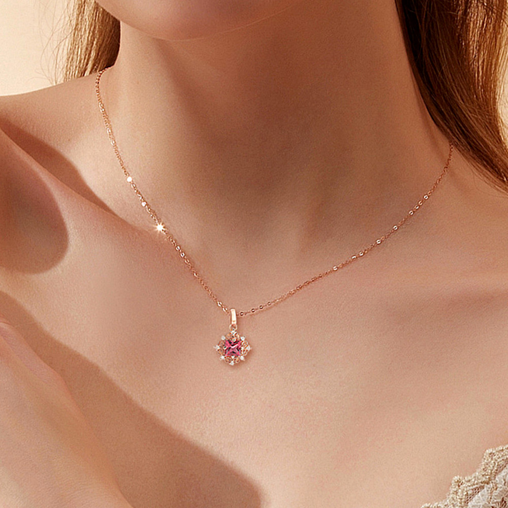 Crystal Choker Necklace - Vintage carving małe rubinowe kamienie szlachetne