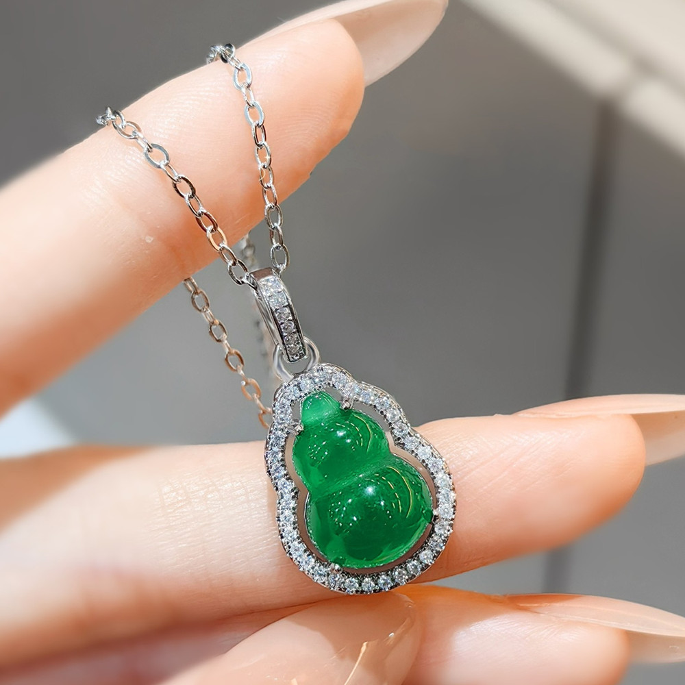 Crystal Choker Necklace - Naturalny zielony agat szmaragdowe kamienie szlachetne