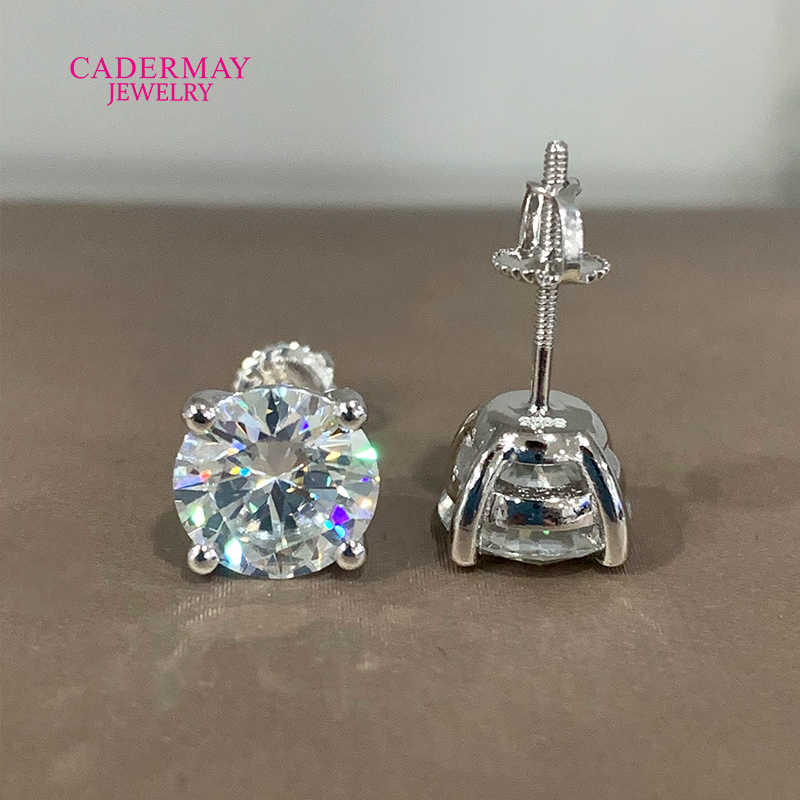 Diamond Stud Earrings - Wysokiej jakości 4 zębki śrubowane 10