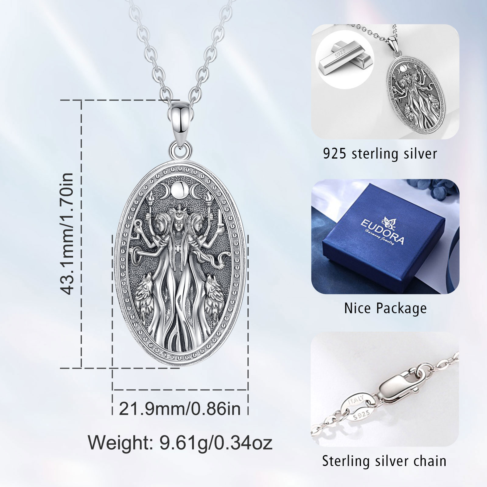 Eudora 925 Sterling Silver Pot – Mens Dog Tag Necklace recenzja i cena