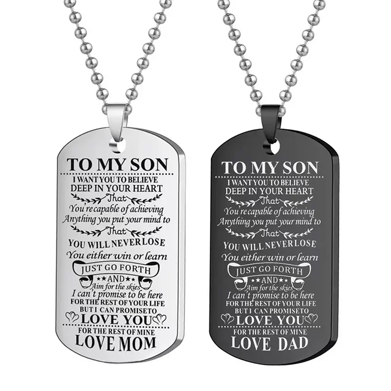 Naszyjnik inspiracyjny dla syn – Mens Dog Tag Necklace recenzja i cena