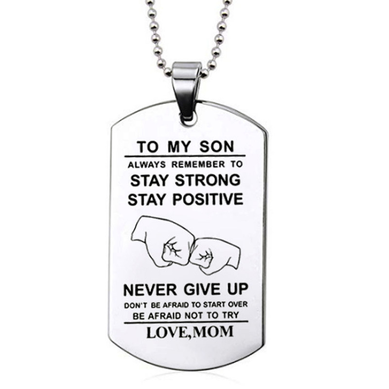 Naszyjnik inspiracyjny dla syn – Mens Dog Tag Necklace recenzja i cena