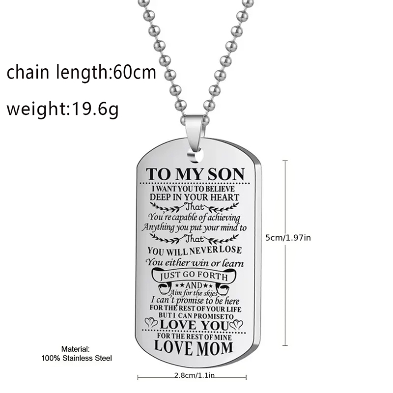 Naszyjnik inspiracyjny dla syn – Mens Dog Tag Necklace recenzja i cena