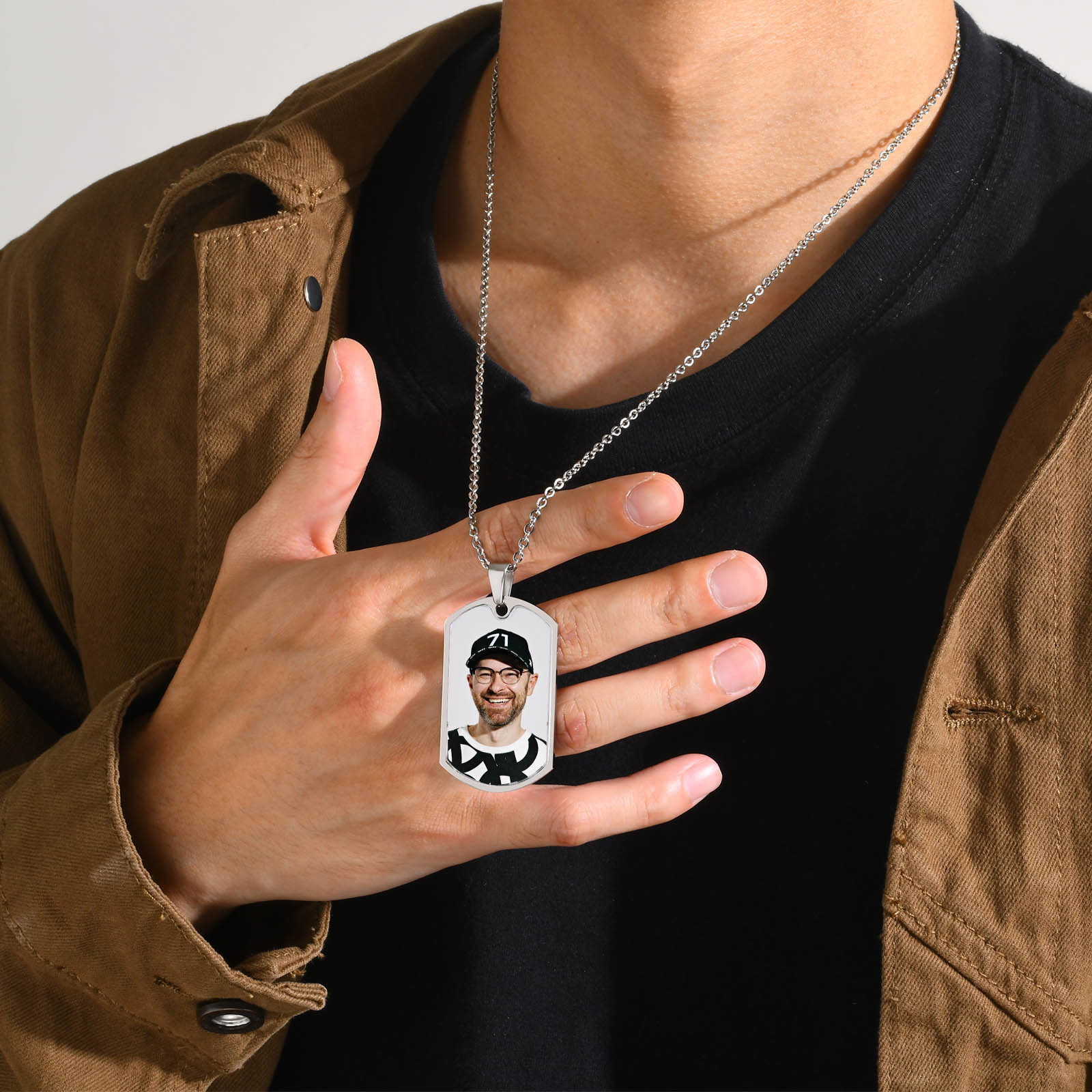 Vnox Free niestandardowe zdjęc – Mens Dog Tag Necklace recenzja i cena
