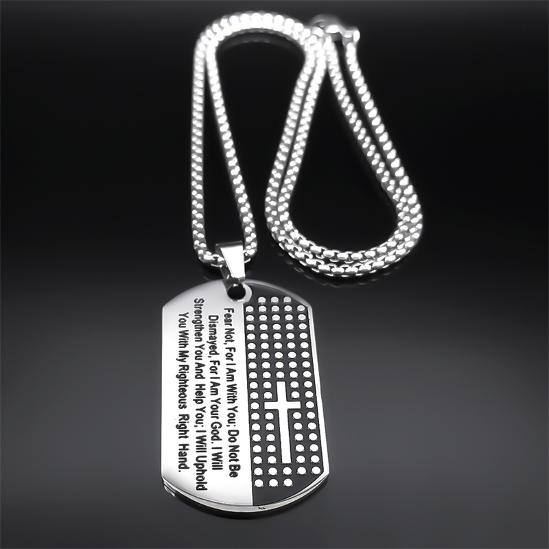 Nie boj się, bo jestem z Tobą  – Mens Dog Tag Necklace recenzja i cena