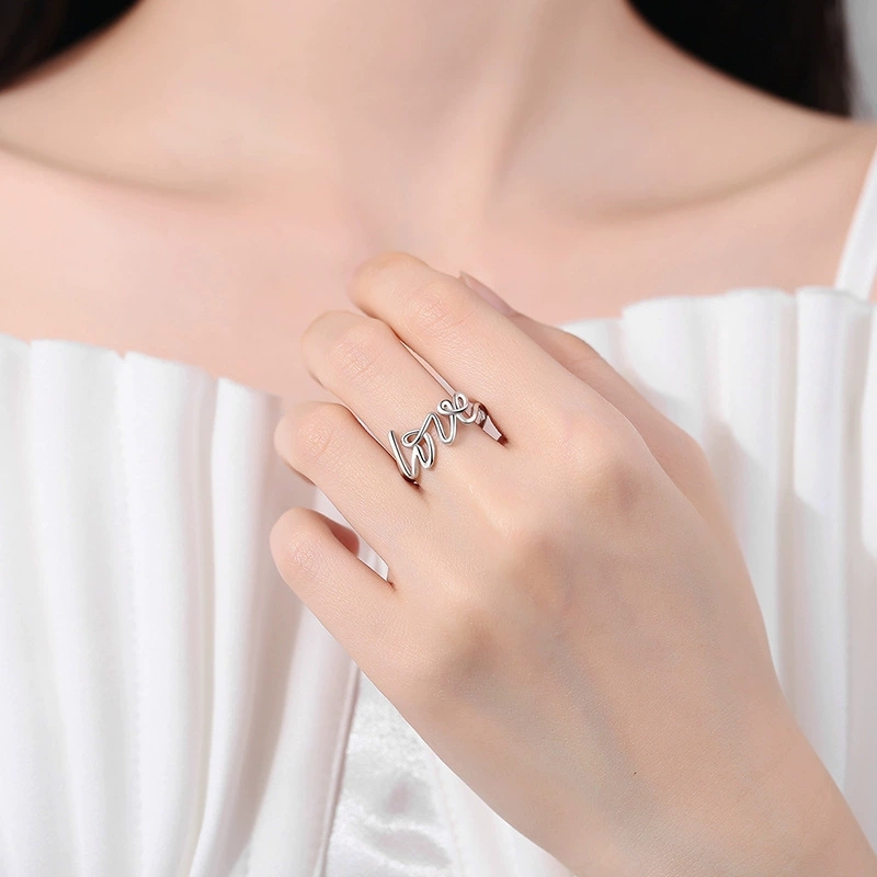 Pierścionek Otwarty z Napisem  – Minimalist Ring Stackable recenzja i cena