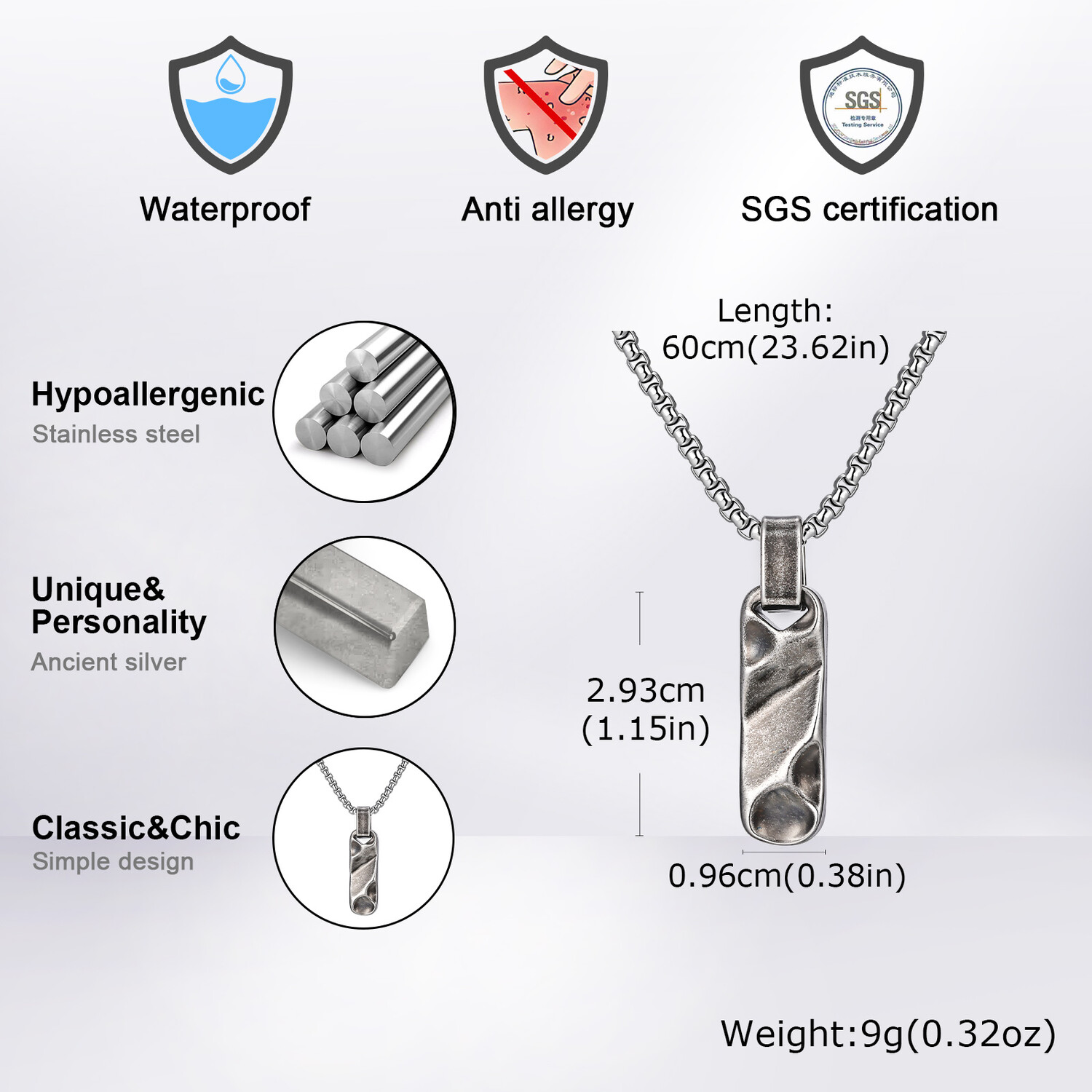 Małe naszyjniki z zawieszką w  – Mens Dog Tag Necklace recenzja i cena