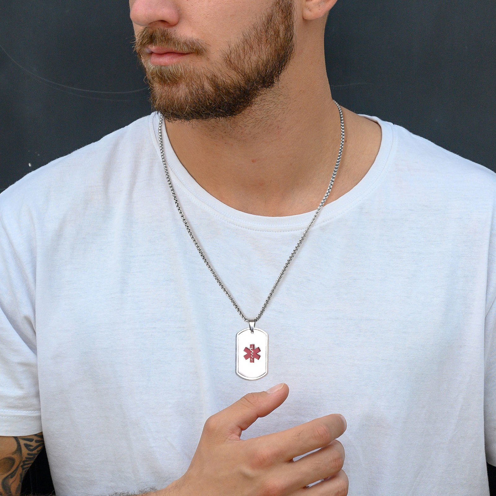 Vnox Medical Alert ID Naszyjni – Mens Dog Tag Necklace recenzja i cena