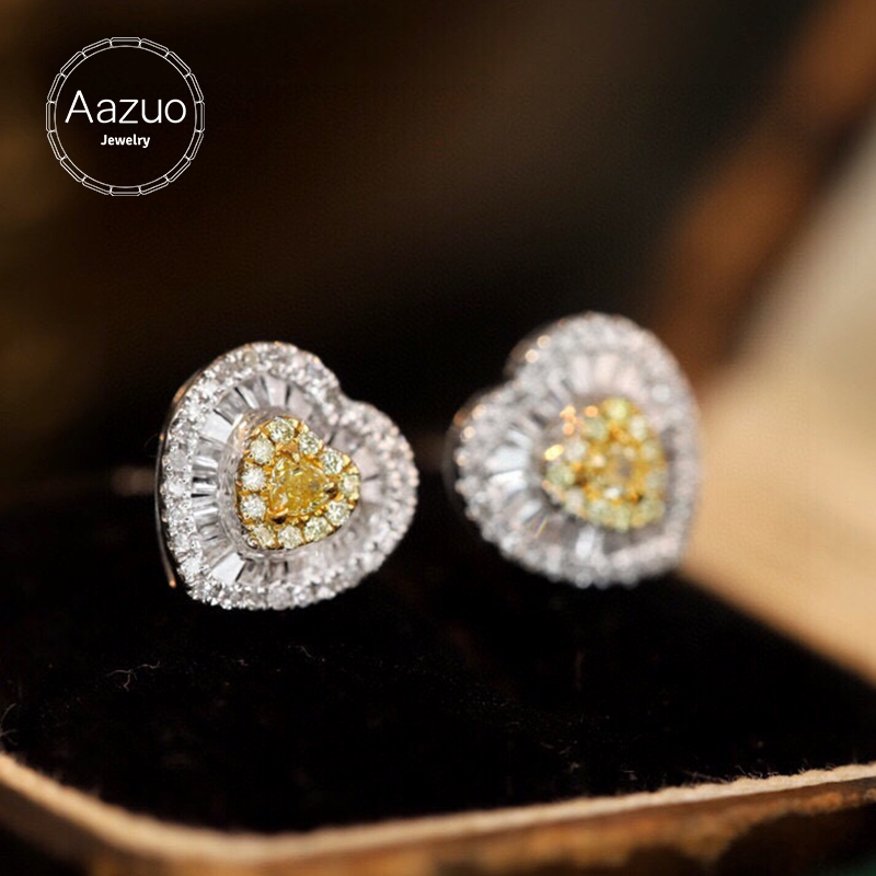 Aazuo Real 18K Solid White Gol – Diamond Stud Earrings recenzja i cena