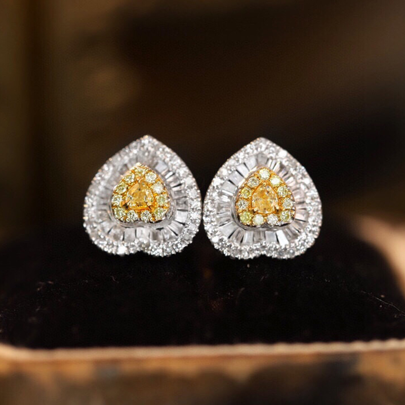Aazuo Real 18K Solid White Gol – Diamond Stud Earrings recenzja i cena