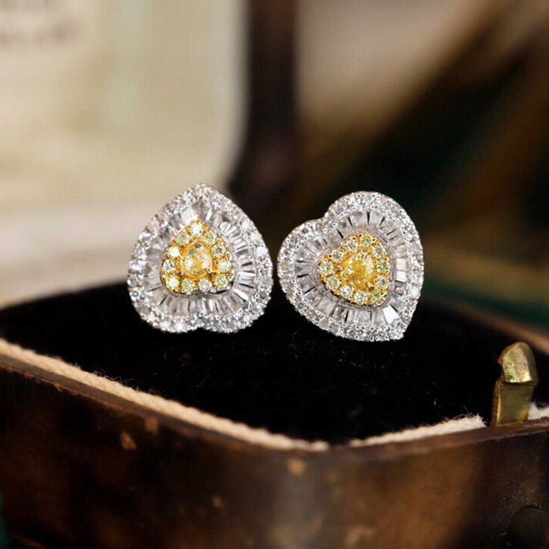 Aazuo Real 18K Solid White Gol – Diamond Stud Earrings recenzja i cena