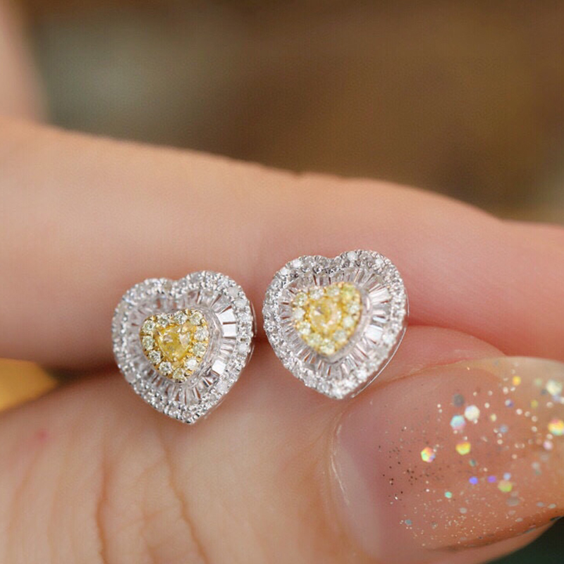 Aazuo Real 18K Solid White Gol – Diamond Stud Earrings recenzja i cena