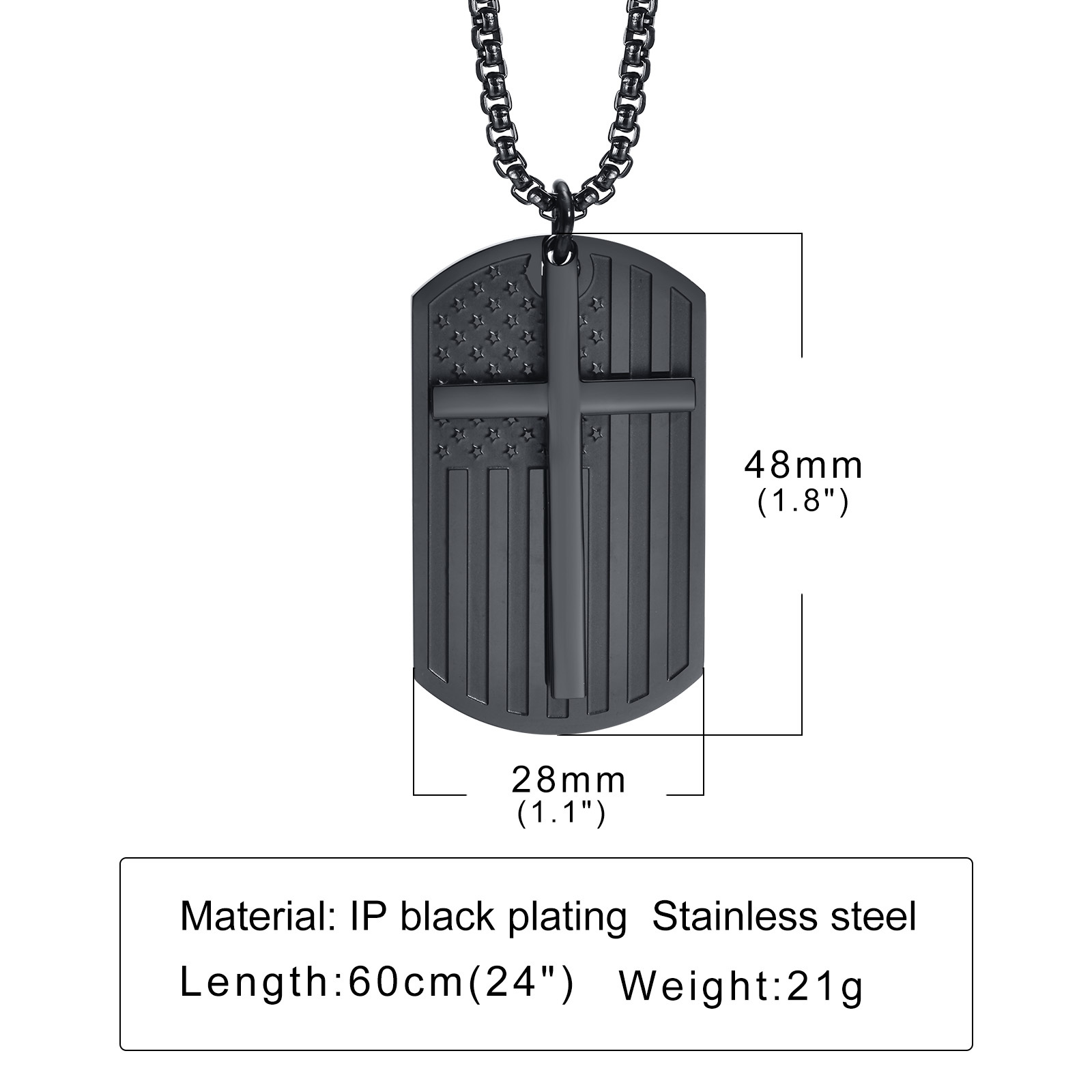 Naszyjniki z czarnym krzyżem d – Mens Dog Tag Necklace recenzja i cena