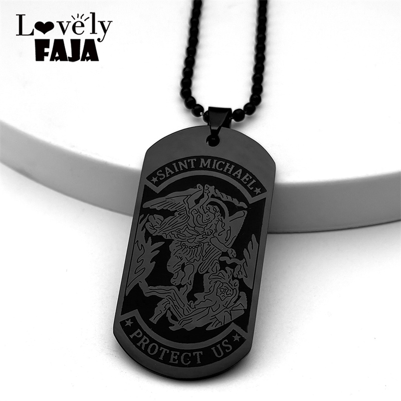 SAINT MICHAEL PROTECT US Archa – Mens Dog Tag Necklace recenzja i cena