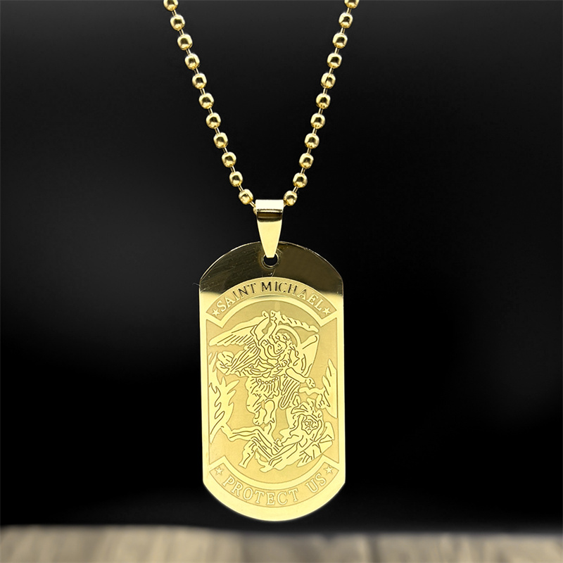 SAINT MICHAEL PROTECT US Archa – Mens Dog Tag Necklace recenzja i cena