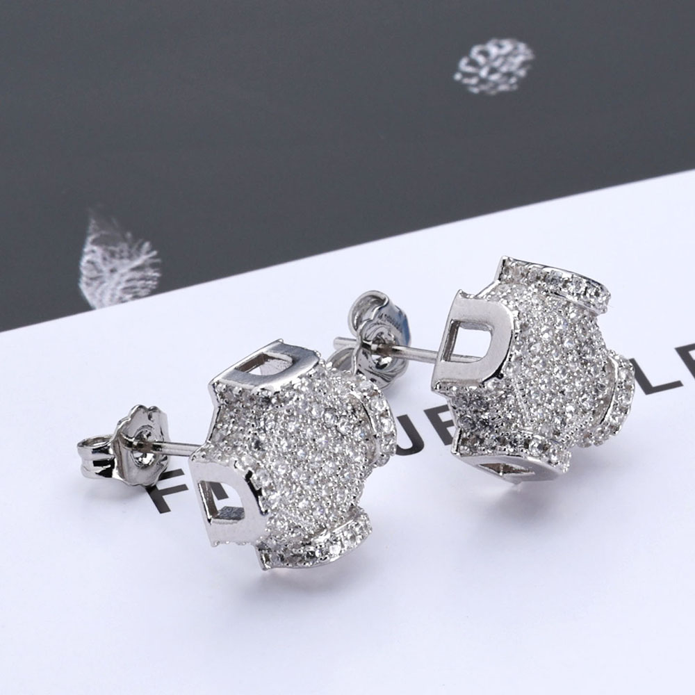 ESKEEM Fine Jewelry 12mm Iced  – Diamond Stud Earrings recenzja i cena