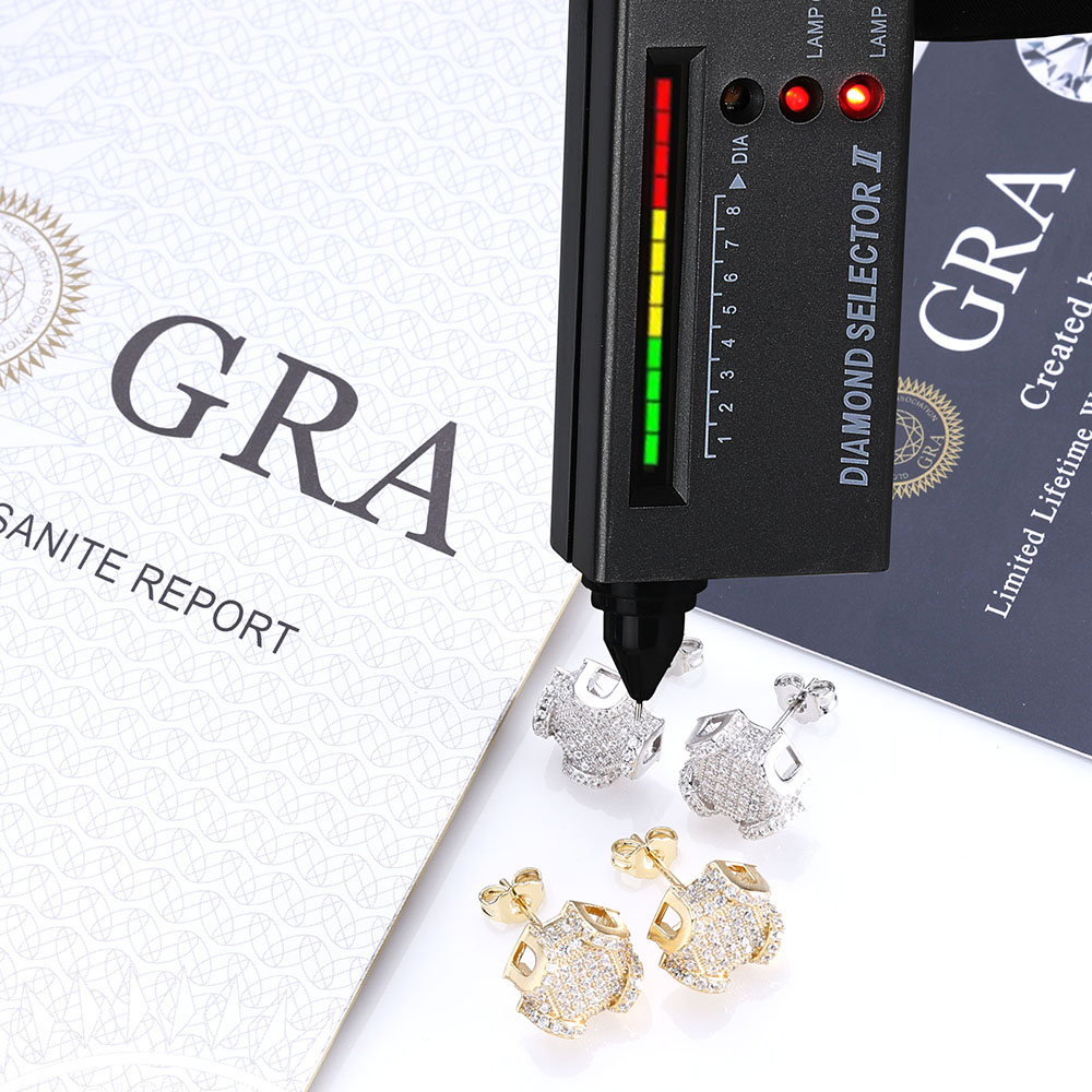 ESKEEM Fine Jewelry 12mm Iced  – Diamond Stud Earrings recenzja i cena