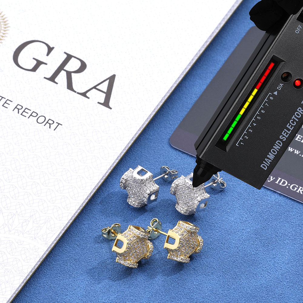 ESKEEM Fine Jewelry 12mm Iced  – Diamond Stud Earrings recenzja i cena