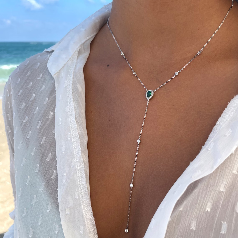 Stonefans Emerald Green Teardr – Crystal Choker Necklace recenzja i cena