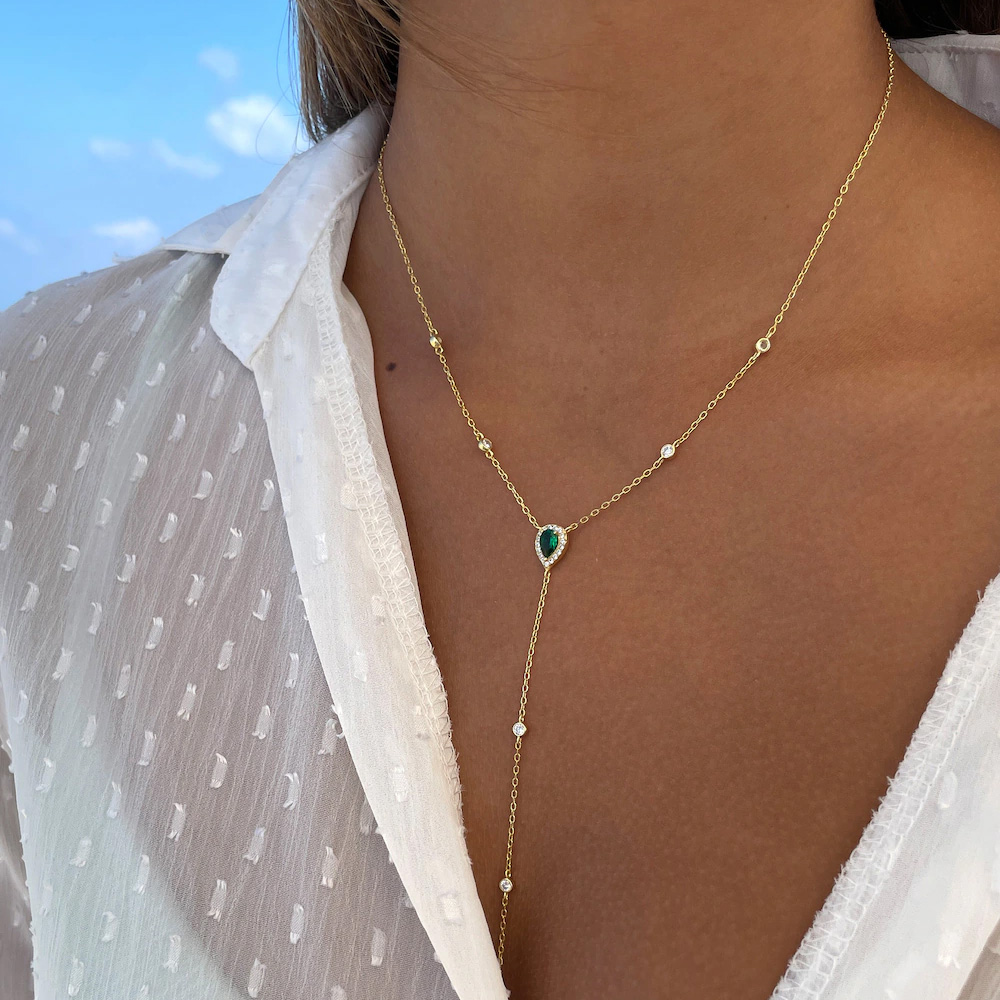 Stonefans Emerald Green Teardr – Crystal Choker Necklace recenzja i cena