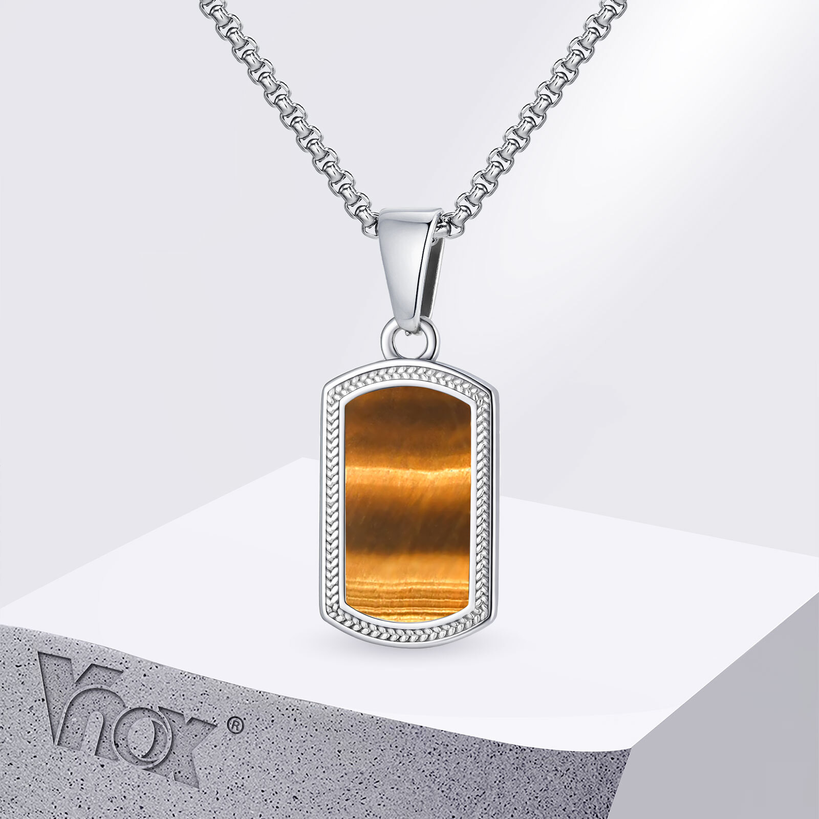 Naszyjnik męski Vnox ze stali  – Mens Dog Tag Necklace recenzja i cena