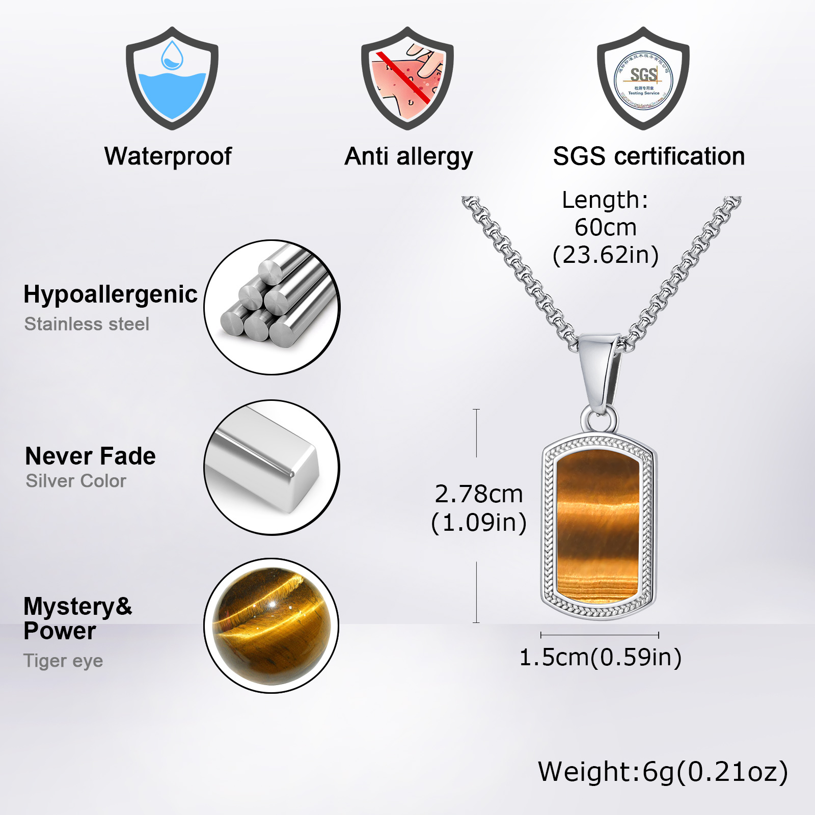Naszyjnik męski Vnox ze stali  – Mens Dog Tag Necklace recenzja i cena